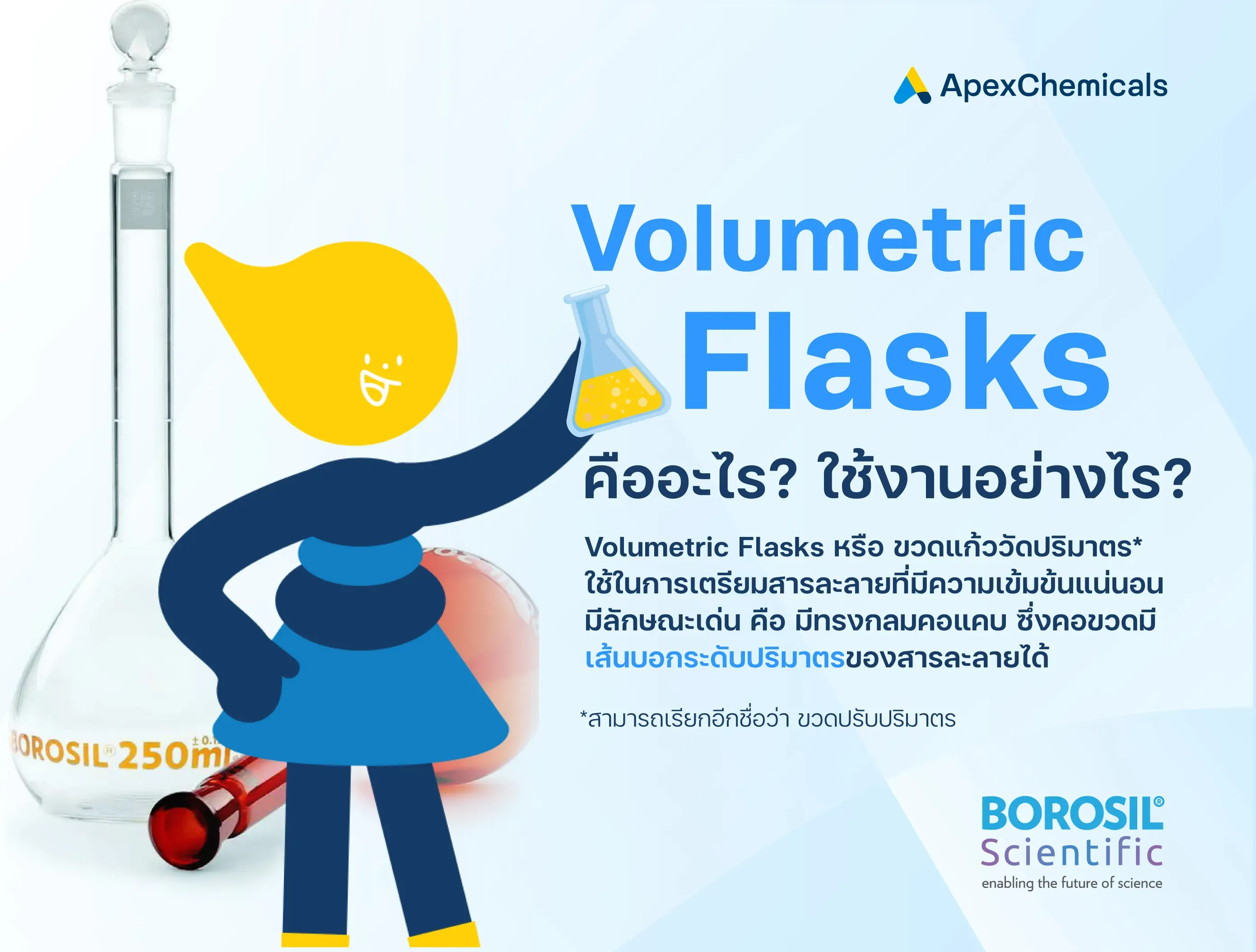 Volumetric Flasks คืออะไร และใช้งานอย่างไร?