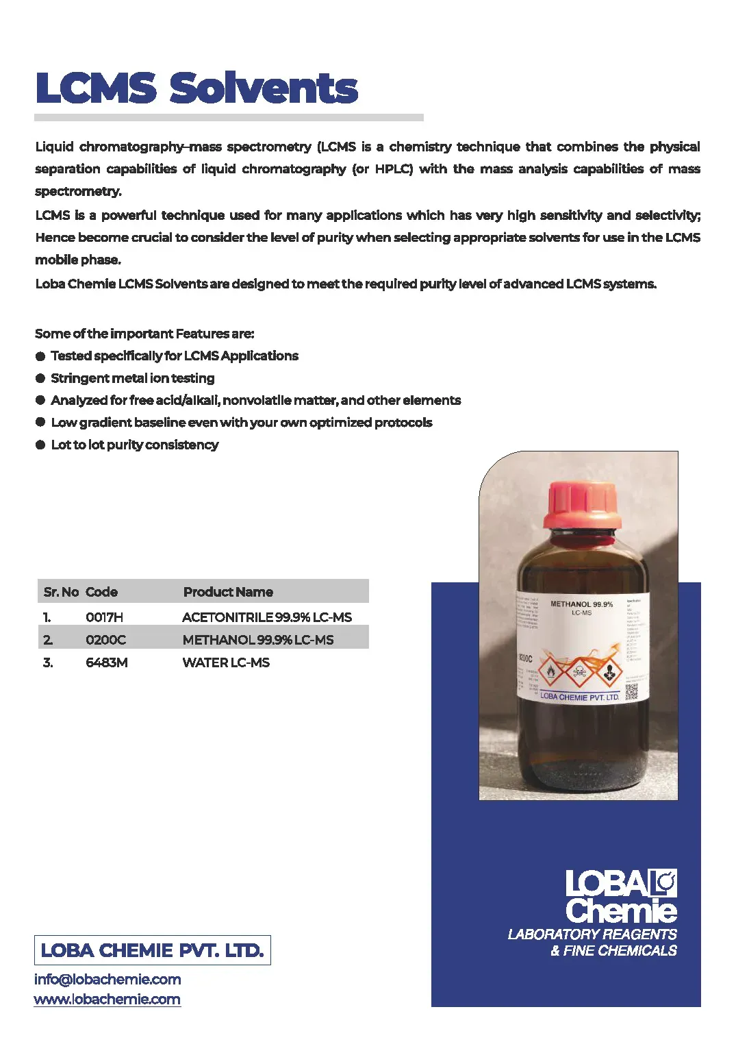 LC-MS & GC Solvents